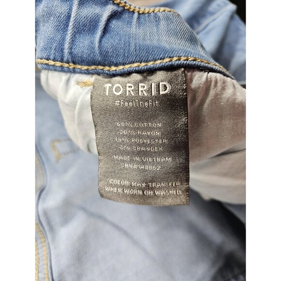 Torrid Jeans Womens 5R Light Blue Denim Jogger Elastic Waist Drawstring Plus - Picture 6 of 12
